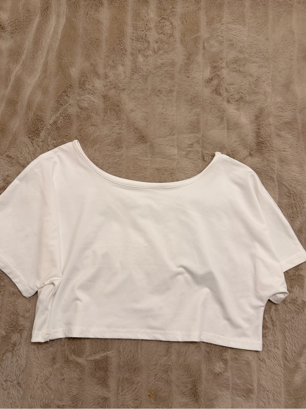 Amazon White Scoop Neck Cropped Top